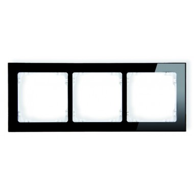 Ramka uniwersalna 3-krotna - efekt szkła (ramka: czarna, spód: biały) Karlik DECO 12-0-DRS-3 czarny