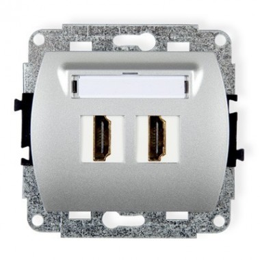 Mechanizm gniazda podwójnego HDMI Karlik TREND 5HDMI-2 srebrny