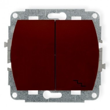 Mechanizm łącznika jednobiegunowego ze schodowym Karlik TREND 4WP-10 brązowy