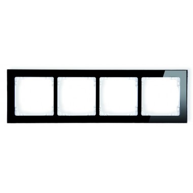 Ramka uniwersalna 4-krotna - efekt szkła (ramka: czarna, spód: biały) Karlik DECO 12-0-DRS-4 czarny