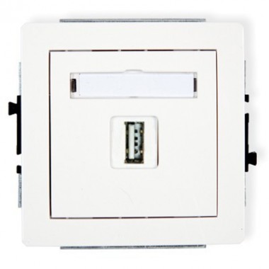 Mechanizm gniazda pojedynczego USB-AA Karlik DECO DGUSB-1 biały