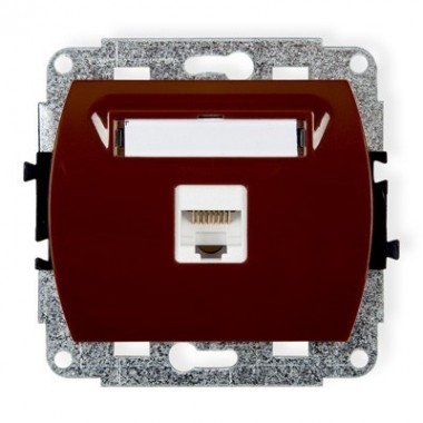 Mechanizm gniazda komputerowego pojedynczego 1xRJ45, kat. 5e, 8-stykowy Karlik TREND 4GK-1 brązowy
