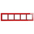 Ramka uniwersalna 5-krotna - efekt szkła (ramka:czerwona, spód: czarny) Karlik DECO 17-12-DRS-5 czerwony