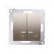 Wyłącznik krzyżowy podwójny z podśw. LED SIMON 54 - złoty mat, metalizowany DW7/2L.01/44