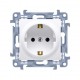 Gniazdo wtyczkowe Schuko pojedyncze z przesłonami torów prądowych (moduł) ~  biały CGSZ1Z.01/11