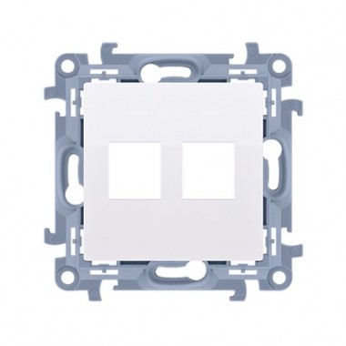 Adapter gniazd Keystone podwójny SIMON 10 - biały CKP2.01/11