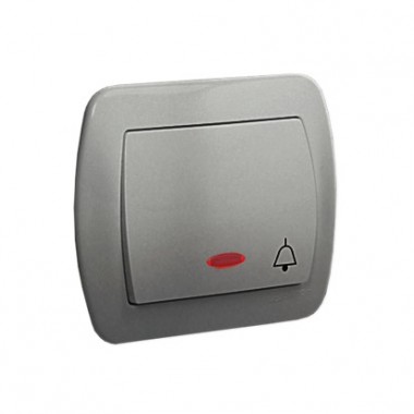 Przycisk dzwonek z podświetleniem 10AX, 250V~,  aluminiowy AD1L/26