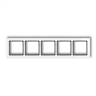 Ramka uniwersalna 5-krotna - efekt szkła (ramka: biała, spód: grafitowy) Karlik DECO 0-11-DRS-5 biały
