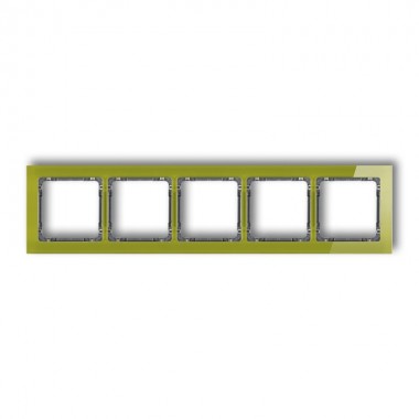 Ramka uniwersalna 5-krotna - efekt szkła (ramka zielona, spód grafitowy) Karlik DECO 2-11-DRS-5 zielony