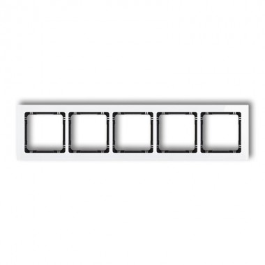 Ramka uniwersalna 5-krotna - efekt szkła (ramka biała, spód czarny Karlik DECO 0-12-DRS-5 biały