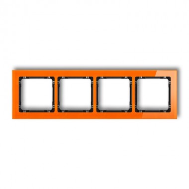 Ramka uniwersalna 4-krotna - efekt szkła (ramka: pomarańczowa, spód: czarny) Karlik DECO 13-12-DRS-4 pomarańczowy