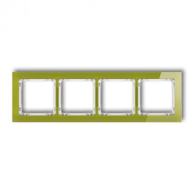 Ramka uniwersalna 4-krotna - efekt szkła (ramka zielona, spód biały) Karlik DECO 2-0-DRS-4 zielony