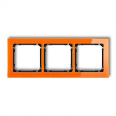 Ramka uniwersalna 3-krotna - efekt szkła (ramka pomarańczowa, spód czarny Karlik DECO 13-12-DRS-3 pomarańczowy