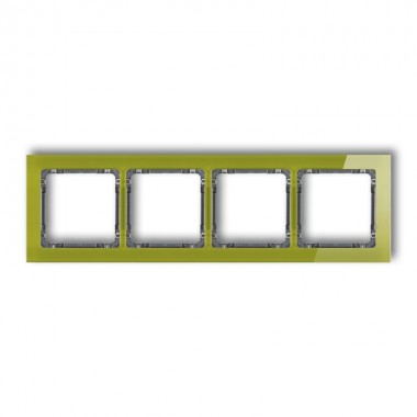 Ramka uniwersalna 4-krotna - efekt szkła (ramka zielona, spód grafitowy) Karlik DECO 2-11-DRS-4 zielony