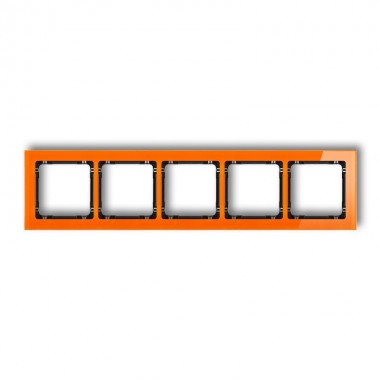 Ramka uniwersalna 5-krotna - efekt szkła (ramka: pomarańczowa, spód: czarny Karlik DECO 13-12-DRS-5 pomarańczowy