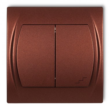 Łącznik jednobiegunowy ze schodowym podświetlany Karlik LOGO 9LWP-10L brązowy metalik