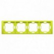 Ramka 4-krotna NEOS – uniwersalna poziom i pion, limonkowy BMRC4/036