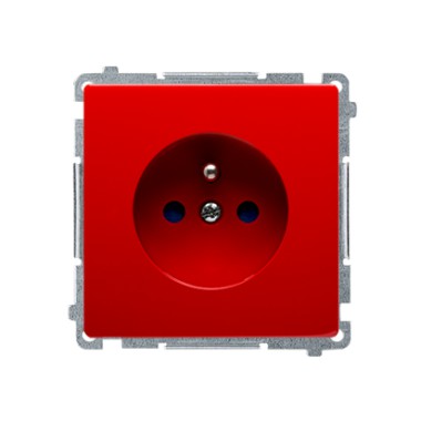 Gniazdo wtyczkowe z uziemieniem (moduł) z przesłonami torów prądowych ~  czerwone BMGZ1Z.01/22
