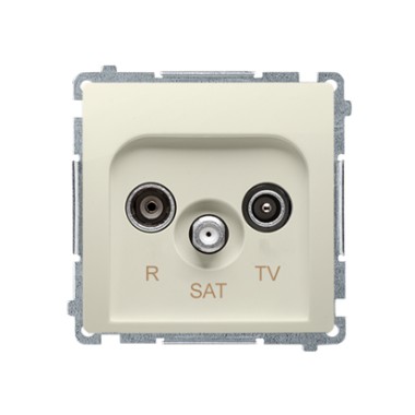 Gniazdo antenowe R-TV-SAT końcowe (moduł), beż   *Może być użyte jako gniazdo zakończeniowe do gniazd przelotowych R-TV-SAT BMZA