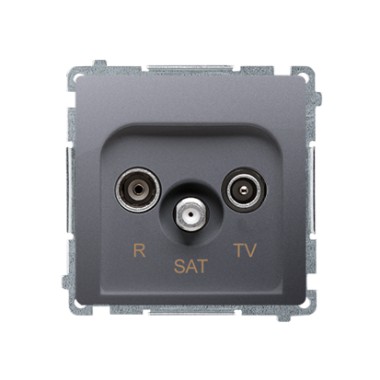 Gniazdo antenowe R-TV-SAT końcowe (moduł), stal inox   *Może być użyte jako gniazdo zakończeniowe do gniazd przelotowych R-TV-SA