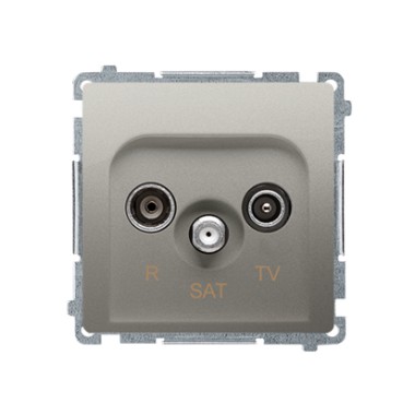 Gniazdo antenowe R-TV-SAT końcowe (moduł), satynowy   *Może być użyte jako gniazdo zakończeniowe do gniazd przelotowych R-TV-SAT