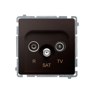 Gniazdo antenowe R-TV-SAT końcowe (moduł), czekoladowy   *Może być użyte jako gniazdo zakończeniowe do gniazd przelotowych R-TV-