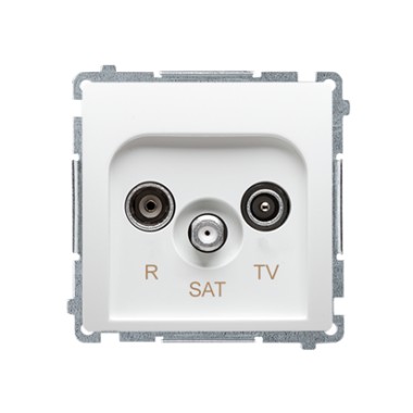 Gniazdo antenowe R-TV-SAT przelotowe (moduł), biały BMZAR-SAT10/P.01/11