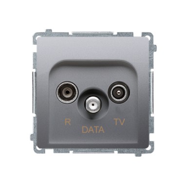 Gniazdo R-TV-DATA (moduł), srebrny mat BMAD.01/43