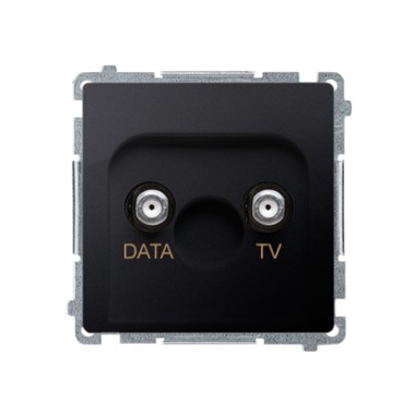 Gniazdo TV-DATA. Dwa porty wyjściowe typu "F" (moduł). Częstotliwość dla wejścia 5-1000 MHz, grafit matowy BMAD1.01/28