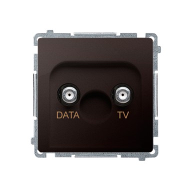 Gniazdo TV-DATA. Dwa porty wyjściowe typu "F" (moduł). Częstotliwość dla wejścia 5-1000 MHz, czekoladowy BMAD1.01/47