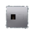 Gniazdo HDMI pojedyncze (moduł), srebrny mat BMGHDMI.01/43