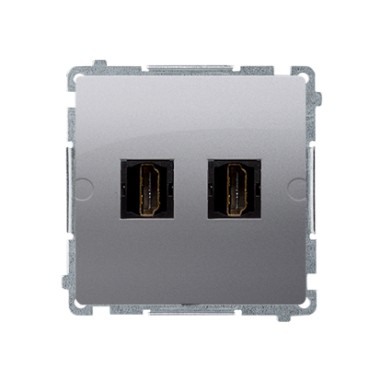 Gniazdo HDMI podwójne (moduł), srebrny mat BMGHDMI2.01/43