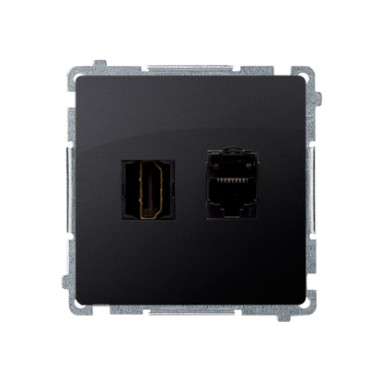 Gniazdo HDMI + RJ45 kat.6. (moduł), grafit matowy BMGHRJ45.01/28