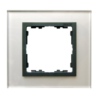 Ramka 1x szkło - srebro / ramka pośrednia grafit 82817-35