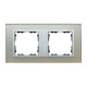Ramka 2x szkło - srebro / ramka pośrednia aluminium mat 82927-62
