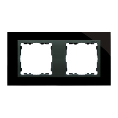 Ramka 2x szkło - czarna / ramka pośrednia grafit 82827-32