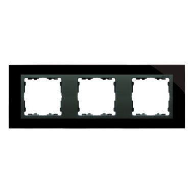 Ramka 3x szkło - czarna / ramka pośrednia grafit 82837-32