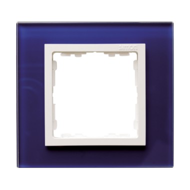 Ramka 1x szkło - morski / ramka pośrednia biała 82617-64