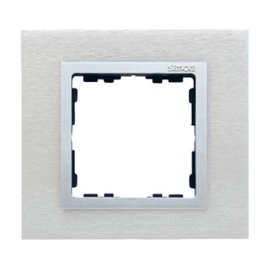 Ramka 1x inox mat / ramka pośrednia aluminium mat 82917-34