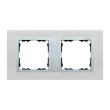 Ramka 2x inox mat / ramka pośrednia aluminium mat 82927-34