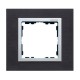Ramka 1x inox czarny / ramka pośrednia aluminium 82917-38