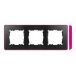 Ramka 3-krotna, Detail SELECT- fluorescent, GRAFIT / podstawa Różowa 8201630-261