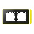 Ramka 2-krotna, Detail SELECT- fluorescent, GRAFIT / podstawa Żółta 8201620-262