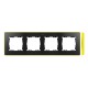 Ramka 4-krotna, Detail SELECT- fluorescent, GRAFIT / podstawa Żółta 8201640-262