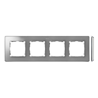 Ramka 4-krotna, Detail SELECT-metal, ALUMINIUM / podstawa Chrom 8201640-093