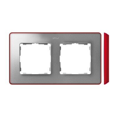 Ramka 2-krotna, Detail SELECT-metalik kolor, ALUMINIUM / podstawa Czerwona 8201620-255