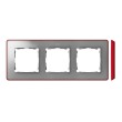 Ramka 3-krotna, Detail SELECT-metalik kolor, ALUMINIUM / podstawa Czerwona 8201630-255