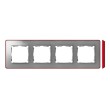 Ramka 4-krotna, Detail SELECT-metalik kolor, ALUMINIUM / podstawa Czerwona 8201640-255