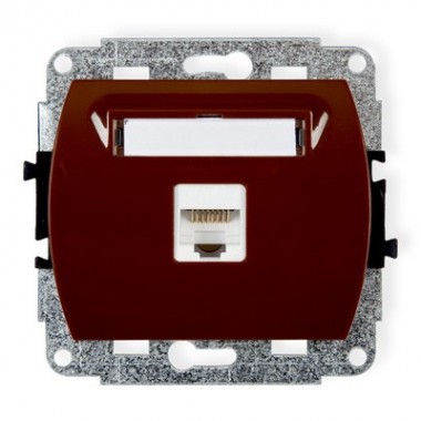 Mechanizm gniazda komputerowego pojedynczego 1xRJ45, kat. 5e, ekranowane, 8-stykowy Karlik TREND 4GK-1e brązowy