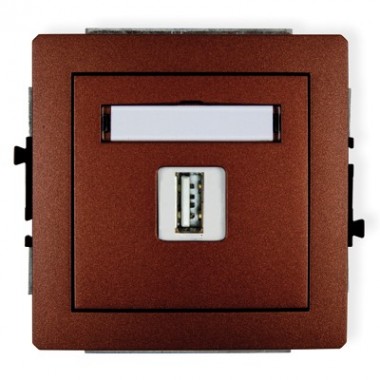 Mechanizm gniazda pojedynczego USB-AA Karlik DECO 9DGUSB-1 brązowy metalik